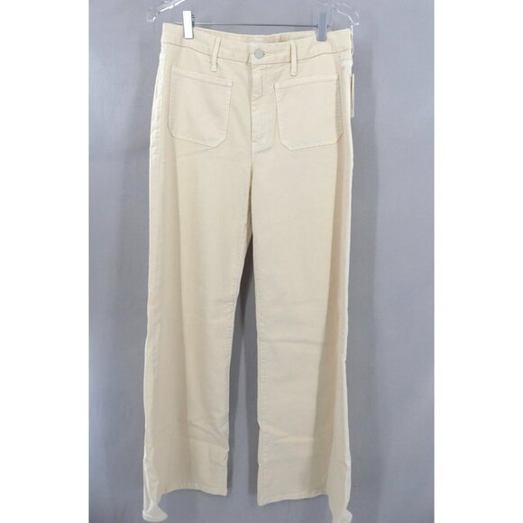 MOTHER 31 Jeans Patch Pocket Roller Skimp High Rise Corduroy Flare Chalk NEW